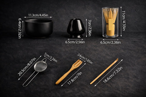 6pcs Traditional Japanese Matcha Set-Ancient Pottery Coffee