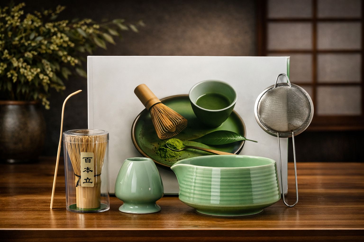 5pcs Traditional Japanese Matcha Kit- Celadon Green