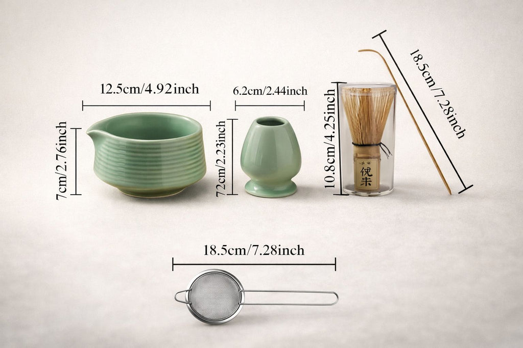 5pcs Traditional Japanese Matcha Kit- Celadon Green